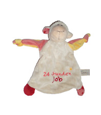 WIE NEU * NICI Schaf Lamm 24 Stunden Job rosa beige Schmusetuch Kuscheltuch