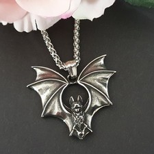 Fledermaus Anhänger Kette Edelstahl Gothic Kettenanhänger