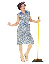 Putzfrau Hausfrau Kostüm Kittelschürze für Damen Karneval Fasching KK