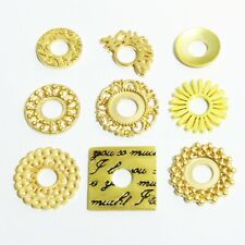 9x Wechselring Scheiben in gold Wechselschmuck Sunset Boulevard Rico Design SET2