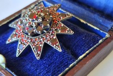 Silber GRANAT- Brosche Stern