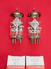 Matched pair ECC81 TELEFUNKE RAUTE NOS NEU Röhre Tube NEW DIAMOND Valve B1106124