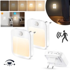 LED Dimmbar Nachtlicht mit Bewegungsmelder Steckdose Nachtlampe Steckdosenlicht