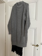 Zara dickes strickkleid grau