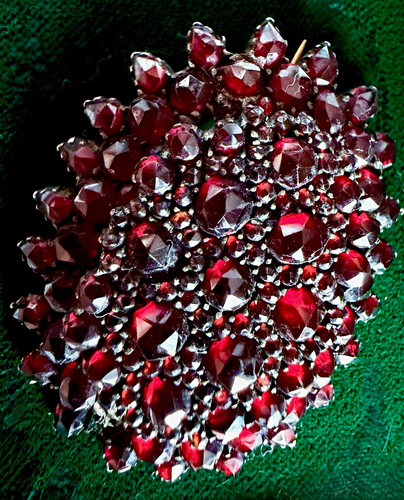Antike boho granat brosche - boho,