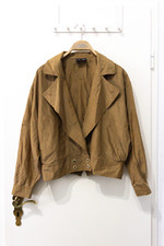 Vintage Biker Blouson 42 Seide 80s Nu Wave Disco Retro Rocker Cottage Core