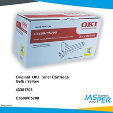 Original Oki Toner Cartridge 43381705 Yellow C5600 C5700 NEU OVP