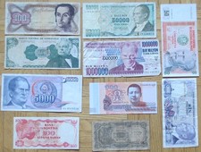 WELT - LOT / 10 vers. Banknoten