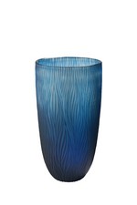 Vase Glas blau Blumenvase Hoch