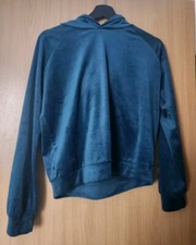 Damen Schlaf Pullover Samt artig grün petrol Marke Hunkemöller Gr. S 34 36