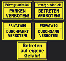 Schild Parken verboten Betreten Durchfahrt auf eigene Gefahr Parkverbot Privat