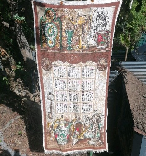 Kalender tuch alt - alt, 1971