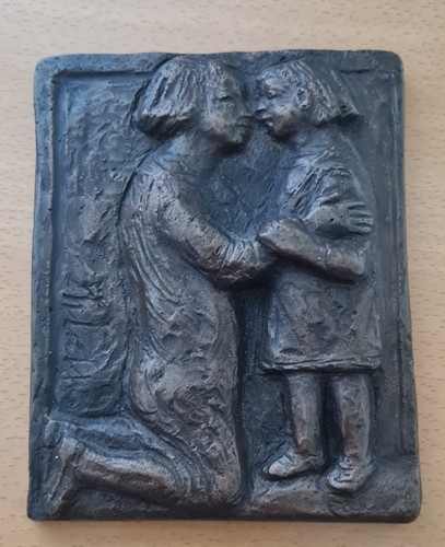 Bronze relief signiert - relief, in