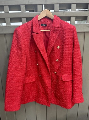 Bouclé blazer rot 46 - c&a, gr.