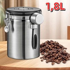 Edelstahl Kaffeedose Luftdicht Vorratsdose 1,8L Kaffeebohnen Behälter Aromadose
