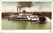 Ak A Mississippi River Packet, Raddampfer - 10789515