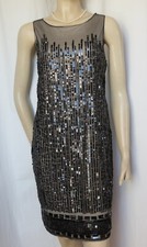 Cocktailkleid 40 schwarz Pailletten Hochzeit Flapper Kleid festlich Monsoon