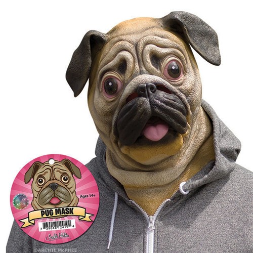 Latex maske mops hund - maske,