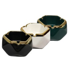 Keramik Aschenbecher Goldrand