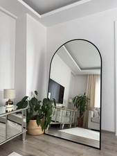 Ovaler Standspiegel Schwarz | 180×100 cm