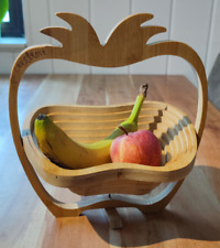 3 in 1 - Faltbarer Obstkorb/Untersetzer/Schneidebrett aus Bambus von Lanzarote 