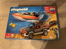 Playmobil Jeep mit Speedboot und Unterwassermotor (Set 3399) mit Karton