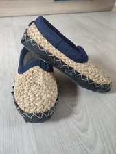 Strohschuhe, dunkelblau