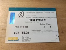 Altes konzertticket rilke - konzertticket,