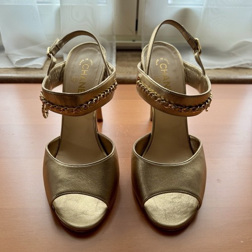 Chanel damen sandalen gold - chanel,