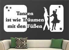 Wandtattoo Tanzen ist wie träumen mit den Füßen Wandaufkleber SZ037 Wandsticker