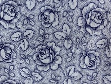 1 Fat Quarter (50x70 cm) Westfalenstoffe, Rosengarten weiß-blau