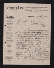 REGENSBURG, Brief 1915, Landwirtschaftliche Maschinen Geräte Stender & Behn