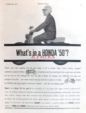 Honda '50' Mofa original 1963 Motorrad Werbung : 669/33