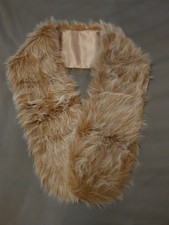 Neu! Schöner Damen Pelz-Schal aus Kunstpelz in beige/braun Fell Kragen Kunstfell