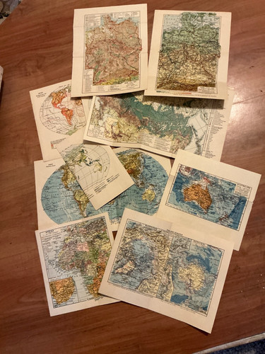 Landkarten welt hinten und - 8,