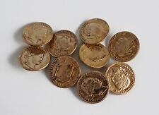 9 antike Françios idg Australiae Imperator Münzknöpfe 9,4 mm goldfarben