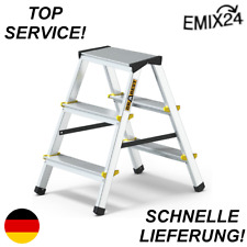 Doppelleiter 2x3 Aluleiter Trittleiter Zweiseitige Klappbar mit 3 Stufen PRO