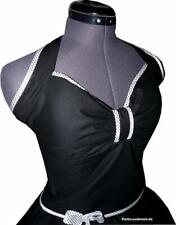 Tanzkleid Kleid zum Petticoat Band weiß schwarze Punkte Festkleid Jugendweihe 