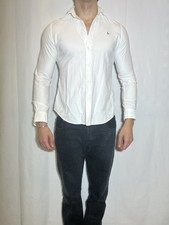 Ralph Lauren Langarm Hemd Shirt Oberteil Stoffhemd TOP Weiß Gr L