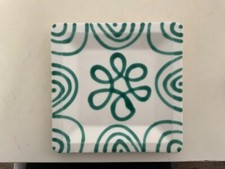 Teller  20 x 20 x 3 cm Gmundner Keramik grün geflammt Kuchenteller quadratisch