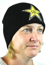 Rockstar Energy Beanie Mütze Wollmütze Logodruck gelb "Bossi II" schwarz     
