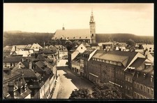 Schneeberg /Erzgeb., Ansichtskarte, Straßenpartie mit Kirche 1961 