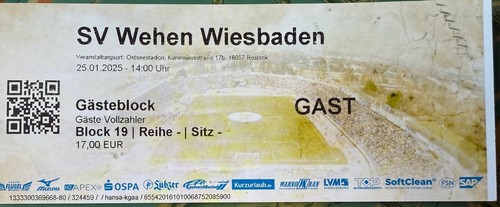 Ticket eintrittskarte hansa - eintrittskarte,