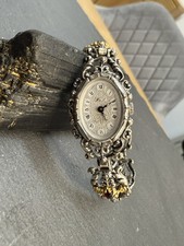 Traumhafte Armbanduhr  in Silber 835 Trachtenarmbanduhr Granat Handaufzug