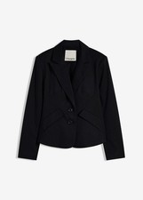 eleganter Blazer Gr. 50 Schwarz Damenblazer Sakko Kurz-Jacke Neu