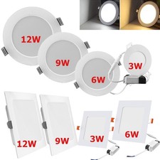 LED Panel Einbaustrahler Einbauleuchte Deckenleuchte Flach Rund Einbau Spot 230V