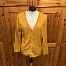 Canda Cardigan Strickjacke GrM by C&A Senffarben gelb Knöpfe kurz Oberteil Damen