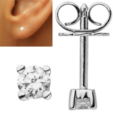 Ohrstecker 585 echt Gold Diamanten 0,14 ct. 2,8 mm Mini Ohrringe Damen Herren