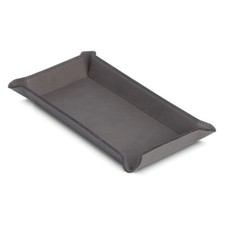 Grey Leatherette Rectangular