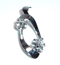 Anhänger 585 Weißgold  0.14ct. Diamanten Länge: 30.4 mm  Breite 12,5 mm